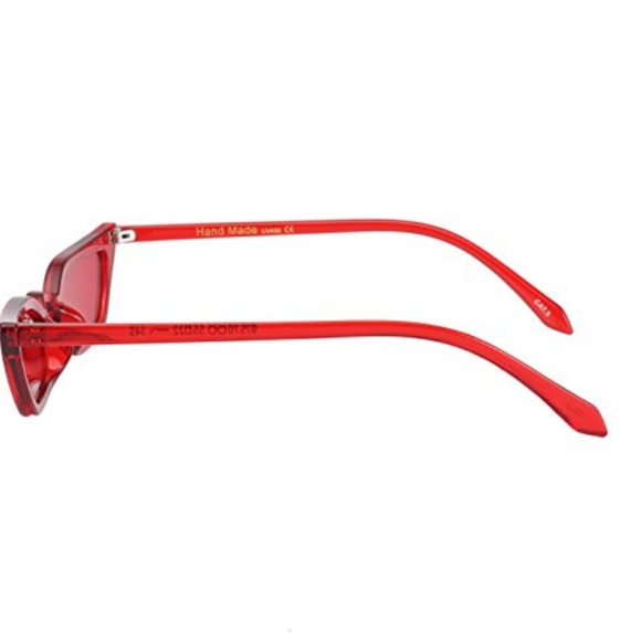 Red Bella Hadid Tiny Cat Eye Sunglasses NWT - Picture 8 of 8